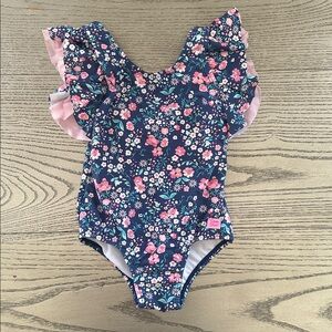Rufflebutts Moonlit Meadow Butterfly Sleeve One Piece  Swimsuit Size 4T
